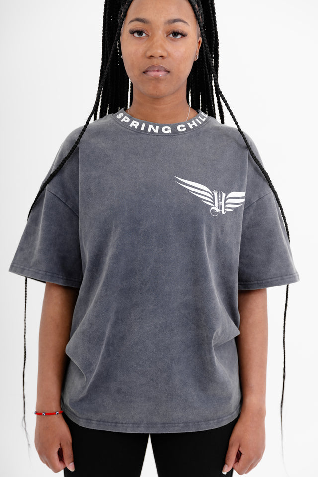 PSALMS 23:4 T-Shirt (ACID WASH GREY)