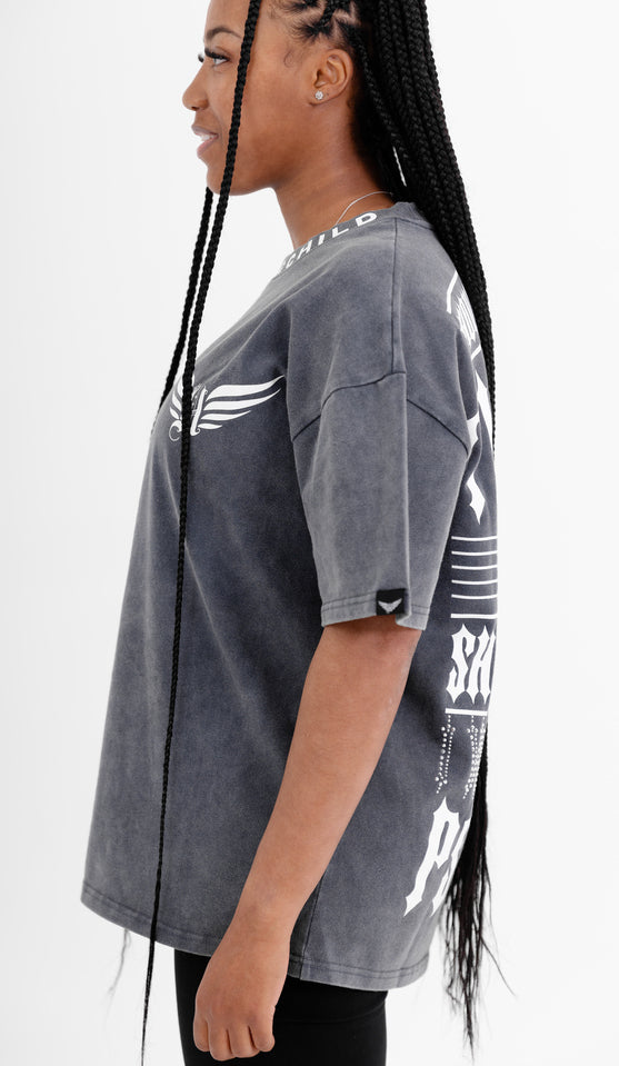 PSALMS 23:4 T-Shirt (ACID WASH GREY)