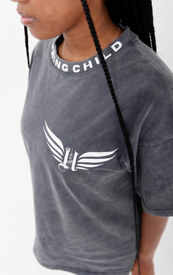 PSALMS 23:4 T-Shirt (ACID WASH GREY)